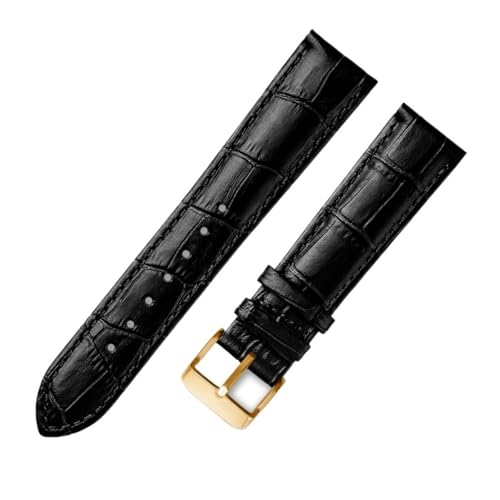 SiChouwz �{�v�u���X���b�g���j�o�[�T���g�b�v���U�[�E�H�b�`�o���h14 16 18 20mm 21mm 22mm 23mm�o���h(Black gold buckle,18mm)