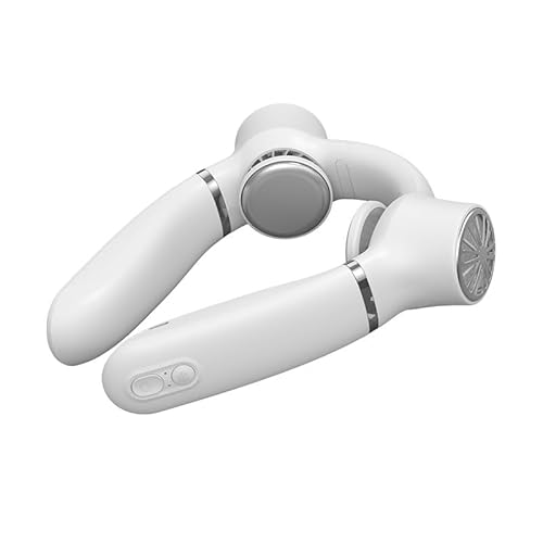 【2024新型 ・瞬間冷却ネックファン】 首掛け扇風機 ネッククーラー 携帯扇風機 強風 4800mAh大容量 高速モーター USB充電式 冷感プレート付き 360°回転 3段階風量調節 大風量 静音 持ち運びやすい 小型 軽量設計 熱中症 暑さ対策 通勤/通学/旅行/自宅/オフィス/花火大会/スポーツ観戦/アウトドア用 (ホワイト)のサムネイル