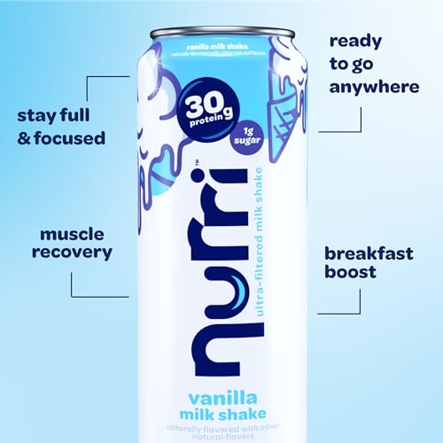 Image of Nurri - 30g Protein Ultra Filtered Milk Shake - Vanilla - Lactose Free, Low Sugar, 150 Calories, 10 Vitamins and Minerals - 11 fl oz, 10 Cans