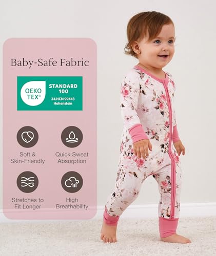 Baby One-Piece Romper Footless Bamboo Viscose Pajamas Sleepers for Baby Boys and Girls3