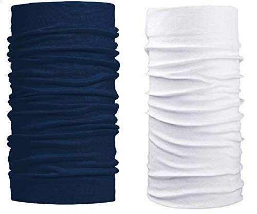 Buff Bandana Combo Polyester Bandana, Free Size Unisex 2-Buff Blue and white-image-20