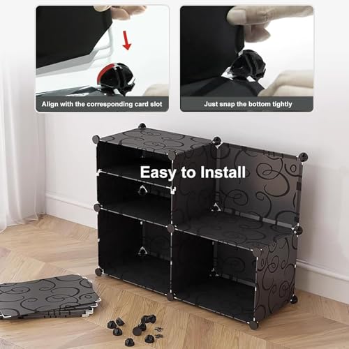 Image of KRISHYAM Modular Plastic Shoe Storage Cabinet with Transparent Door, Stackable Multi-Tier Shoe Organizer for Home, Bedroom, Closet & Entryway, Durable Dust-Proof Footwear Storage Rack