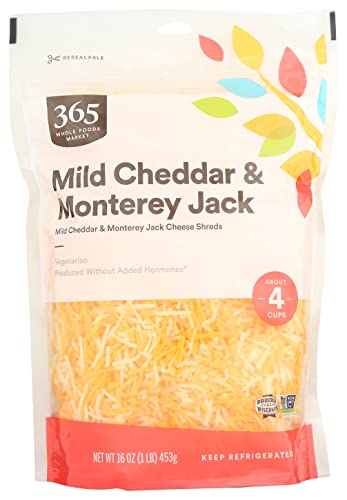 365 By Whole Foods Market, Blend Monterey Jack Cheddar Fancy Shred, 16 Ounce #TOP8