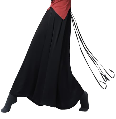 Pantalon de danse à taille haute et jambes larges Angcoco pour femme style loose