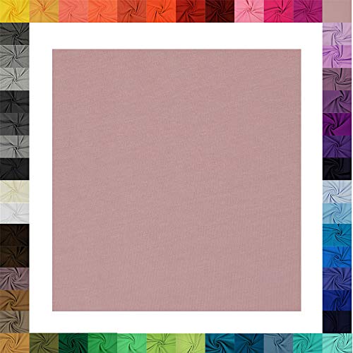 Jersey Baumwolljersey Uni Meterware, 220g/m², Öko-Tex Standard 100, 0,5 m, Stoffe, 330g/lfm (Altrosa 3478)
