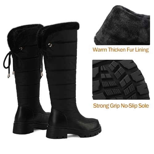Women's Snow Boots Knee High Warm Winter Shoes2