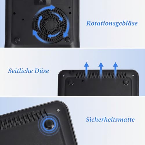 Foto von Aigostar Bluefire - Induktionskochfeld,10 Leistungsstufen, 200W-2000Watt, Temperaturbereich 60-240°C, LED Display, Schwarz