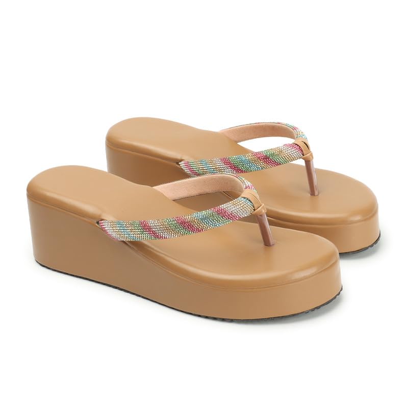 Xnx Footwear Womens Soft Napa Fashion Wedges Heel Open Back Casual Sandals Solid Comfortable Sole (Color:-Beige, Size:-37) (B0CVWXM9NG) Amazon Price History, Amazon Price Tracker