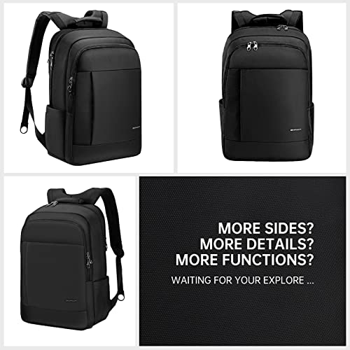 Kopack Deluxe Black Laptop Backpack, 17 Inch Anti-Theft Water Resistant Laptop Backpack With Multiple Compartments For Business College Travel Commute Work Computer Daypack Men/Women #TOP5