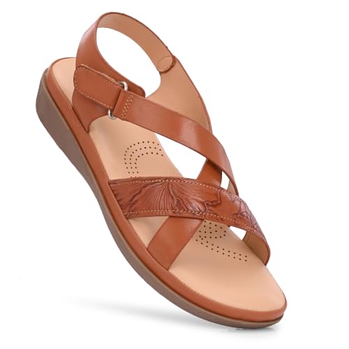 Image of Moshun Criss Cross Sandals for Women & Girls | Multi Strap & X Strap Flat Sandals, Bounce Back Technology Footbed with Adjustable Strap, Anti-Slip Sole | Lightweight Daily Wear Casual Slip-On Sandals
