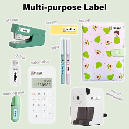 Image of Phomemo D30 Label Maker Tape, Black on Animal Patterns, Vertical Label Tape, Special Shapes, Pre-Cut Self-Adhesive Stickers, Thermal Paper Label Tag, 14mm x 40mm, 3 Rolls