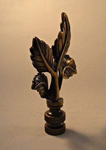 Image of Lamp Finial-4 Leaves-Aged Brass Finish, Highly Detailed Metal Casting