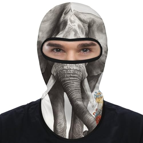 Balaclava Elefante para Hombre y Mujer, Máscara Facial para Protección Solar, Transpirable, Cubierta Completa para Senderismo, Ciclismo, Running y Conducción