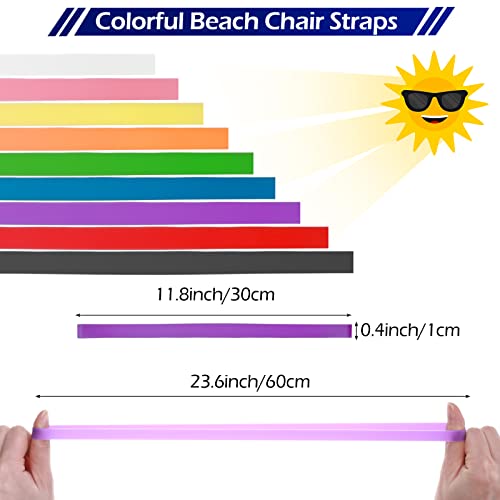 Bandes de serviette de plage contre le vent élastiques légères pour chaises de jardin x24 - 3