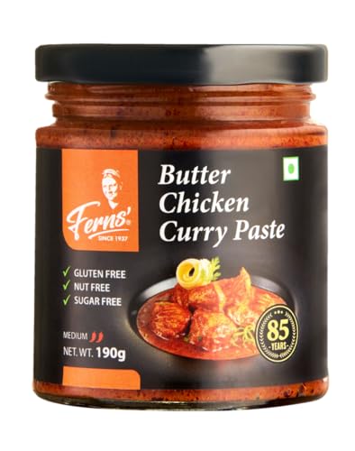 Image of FERNS' Curry Paste 190g | Ready to Cook in 15 mins | Just add Fresh Meat or Veggies | Made with Ghee | No Preservatives | Enjoy with Rice, Bread | Indian Masala (Butter Chicken Curry Paste)