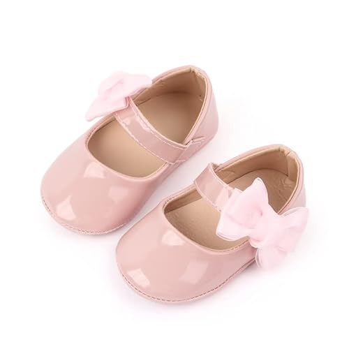 Sawimlgy Baby Girls Mary Jane Shoes Sequins Crown Wedding Princess Ballet Flats Infant Non Slip Rubber Sole Newborn First Crib Shoe