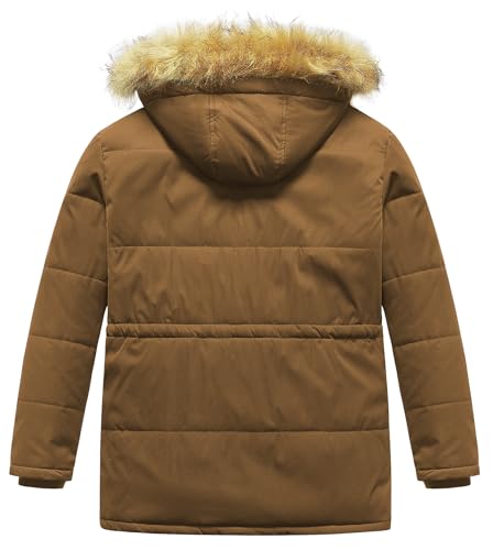 CREATMO US Men's Big and Tall Winter Coat Waterprpoof Long Puffer Jacket Thicken Parka with Removable Fur Hooded2
