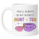 FUNITZ Mothers Day Gifts For Aunt, Auntie My Favorite Aunt-tea Gift, Funny Best Aunty Mug - Perfect Birthday, Christmas Gift For Auntie From Niece, Nephew