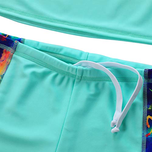 Dayu Girls Boys Swimsuits Upf 50+ Uv Two Piece Short Sleeve Rash Guard Sets Green Size 14-16 #TOP4