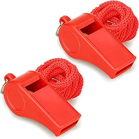 Fya Whistle, Red Emergency Whistle with Lanyard, 2PCS Super Loud Plastic Whistles Perfect for Self-Defense, Lifeguard and Emergencies Cover
