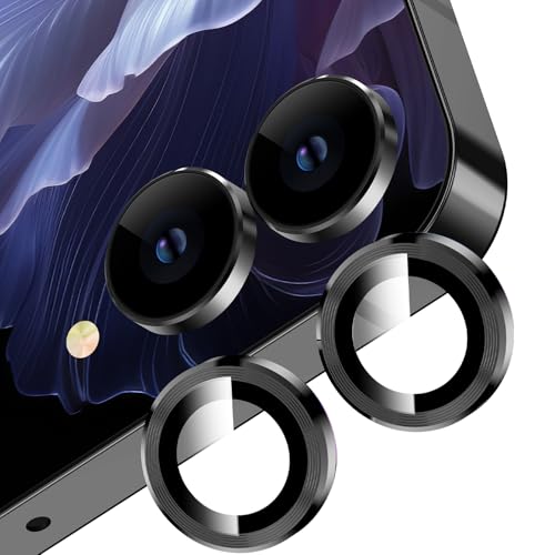 YWXTW for Samsung Galaxy Z Flip 7 Camera Lens Protector, Individual Anti Scratch Metal Ring Tempered Glass Camera Screen Protector for Z Flip 7 Accessories 2025 Black