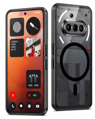 Image of Elzzi Anti Scratch Semi Translucent Cover for Nothing 3A Case, Premium PC + TPU Magnetic Phone Cases Drop Proof, Compatible with Magsafe Slim Never Yellowing Shockproof