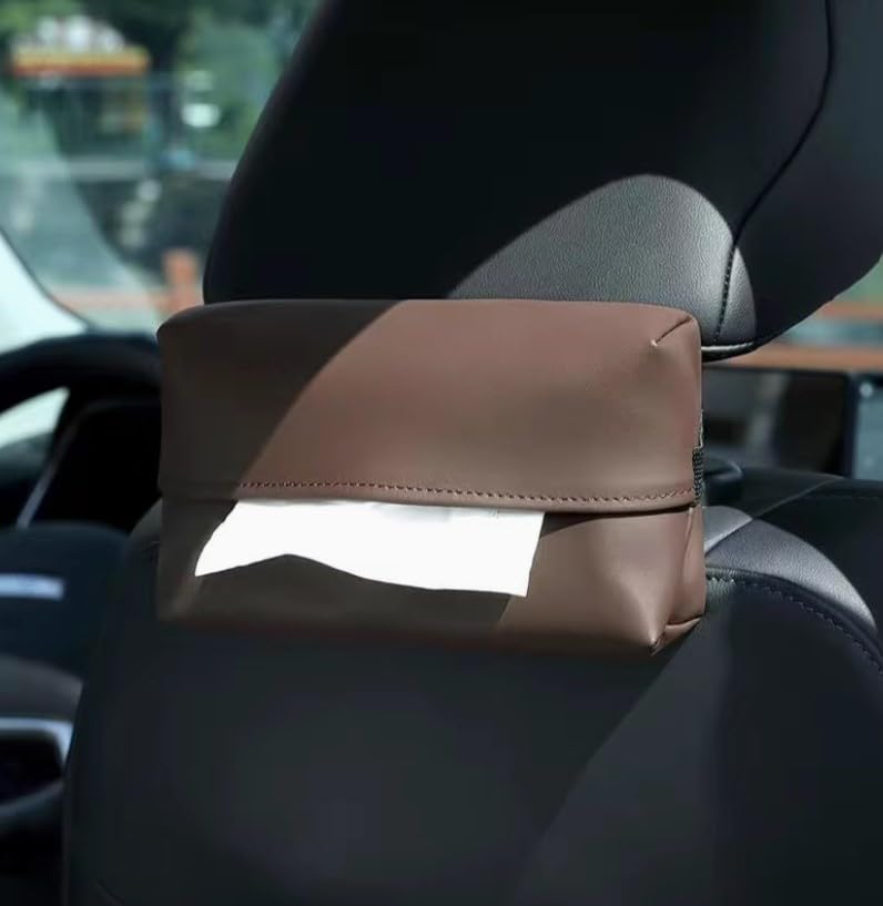 Amazon.co.jp: 本革調 レザー 車用ティッシュケース 車