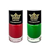 PUEEN Happy Holiday Stamping Polish Collection Set Big 5-Free Formula Nail Color Lacquer (816 - So Red + 815 - Amazon Moss) - BH000873
