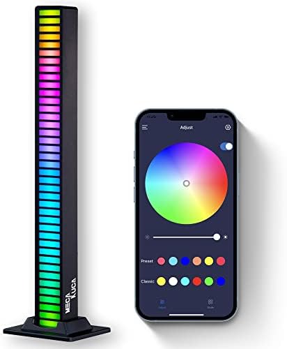 Rhythm RGB Light Bar, Mini Rechargeable Music Sync Voice Activated Colorful LED Lighting, 40 Bit Ambient Sound SR, Portable Multicolor Light Decor for Home, Gaming, TV, PC, Car, Party, DJ Studio