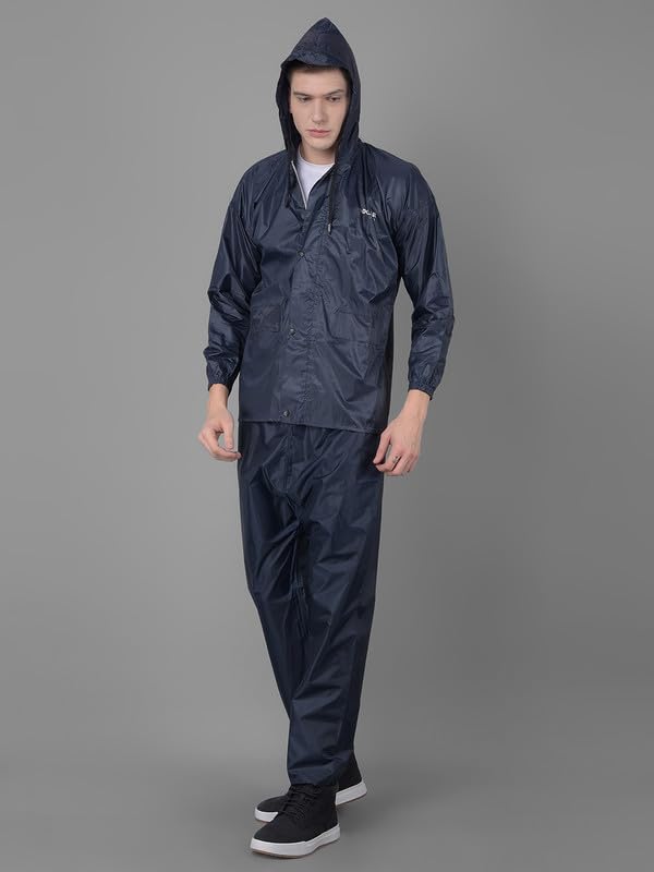 Image of Dollar Rainguard Men's PVC Full Sleeve Solid Raincoat Set With Adjustable Hood and Pocket