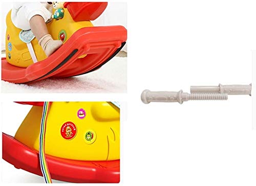ZHANGYUEFEIFZ Schaukelpferd Plüsch Schaukeltier Pferd Rocking Horse Kinder Gelb Baby Spielzeug Musikkunststoff 1-3 Jahre… – Bild 7