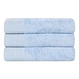 Superior Rayon From Bamboo Bath Towel Set, Luxury Quick Dry,Large Plush Absorbent Body Towels, Soft Luxury Quick Drying, Shower, Spa, Hotel, Pool, Guest Bathroom, Home Essentials, Set of 3, Light Blue