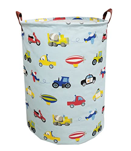 Leeli Large Cotton Storage Basket,Baby Laundry Basket With Handle Storage Bin Laundry Hamper For Nursery Clothes Toys Kids Boys And Girls(Blue Car) #TOP24