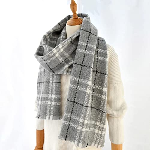 Geltdn Wool Shawl Classic Gray Plaid Long Scarf Women Winter Casual Bandana Warm Pashmina Scarves (Color : B, Size : One Size) #TOP29