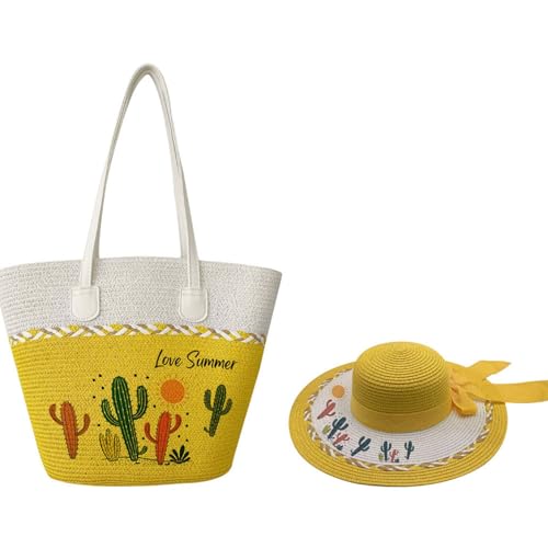 Sac cabas de plage en paille avec pochette amovible pour ne plus rien perdre