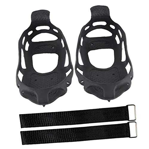TOGEVAL 1set Tooth Anti-Slip Ice Grippers for Shoes Durable Tep Material Mountaineering and Hiking Traction Cleats Lightweight Portable Design for Snow and ICY Conditions Excellent Grip