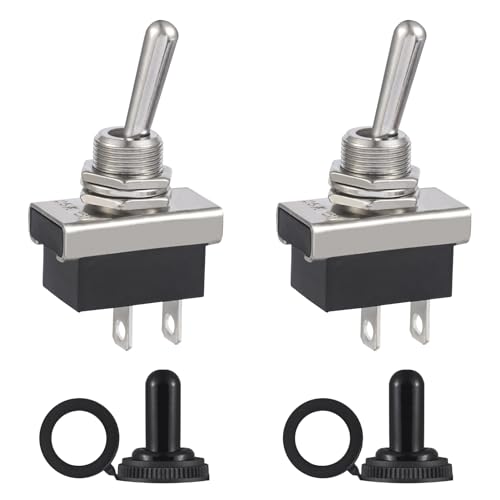 VEXUNGA KN3D-101 Schalter 12V Kippschalter 2 Polig Wasserdicht Ein Aus 25A 12Volt Mit Wasserdichter Kappe (Packung mit 2 Stück)