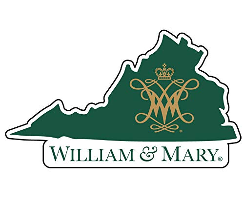 William and Mary 4 Inch State Shape Vinyl Decal Sticker Officially Licensed Collegiate Product
