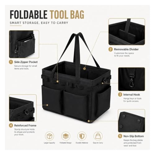 Bolsa herramientas coche y cubo de basura plegable impermeable 3