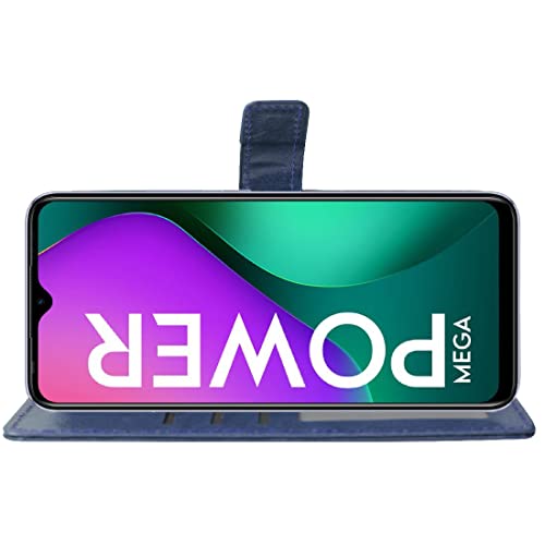 Image of Flip Cover Compatible with Infinix Smart 5 4G | Premium Leather Finish | Inbuilt Pockets & Stand | Flip Cover Back Case for Infinix Smart 5 4G (Blue)