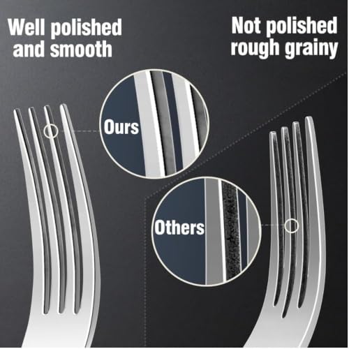 Image of 24 Pcs Silver Slim Handle Stainless Steel Cutlery Set for Dining Table with Spoons and Forks Set + Butterknives - The Perfect Tableware /Flatware