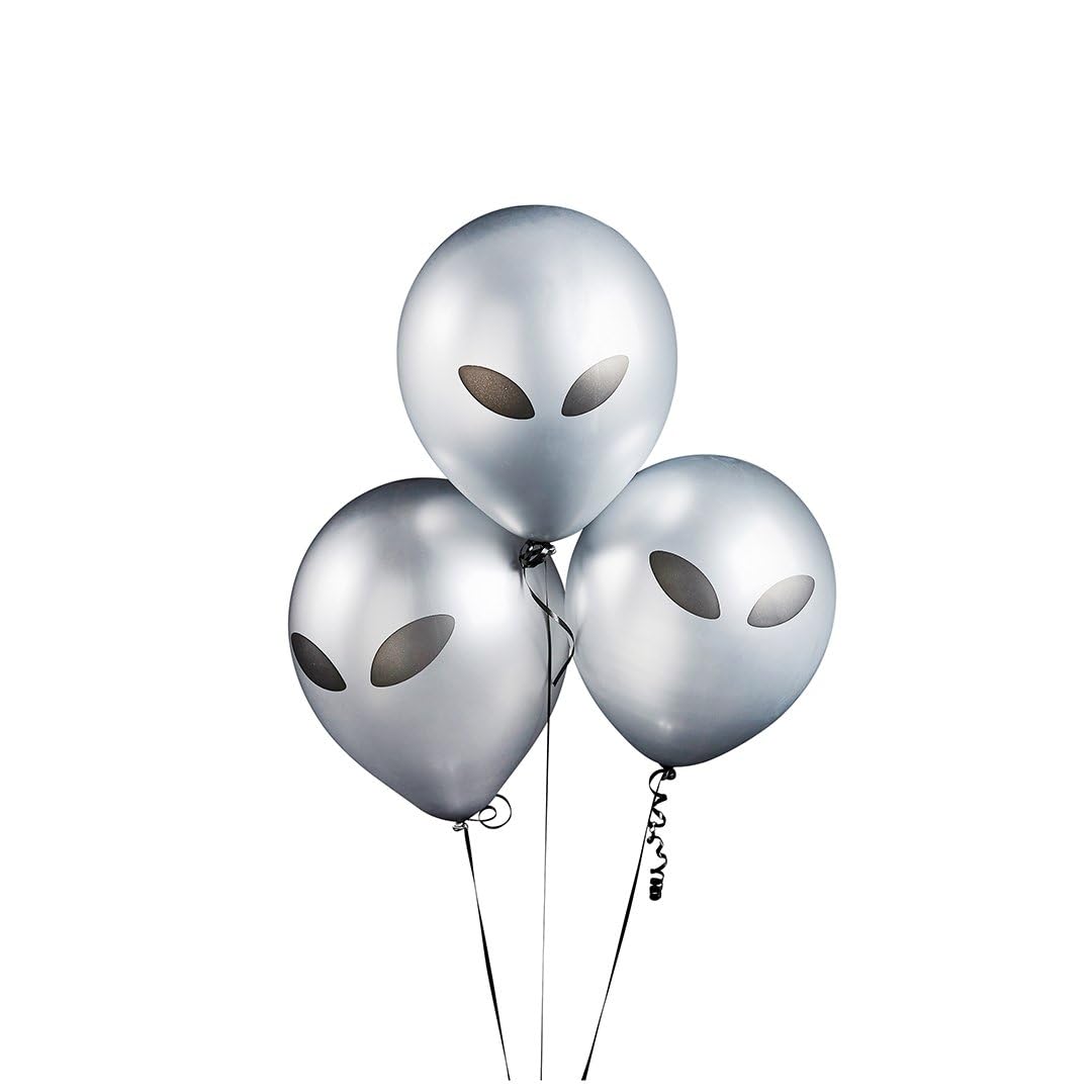 Hootyballoo Alien Latex Balloons, 12 Inch, Pack of 5