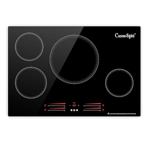 Image of 30 Inch Induction Cooktop, 4 Burner Built-In Stove Top | 7200W 4-zone induction cooktop with Power Boost, 9 heat levels, touch control, timer, and child safety lock