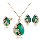 ❤Este conjunto de aretes y anillos, cadena ajustable se adapta a cualquier vestido de mujer. Este diseño aporta un nuevo giro moderno al estilo clásico de las joyas de tenis, lo que lo hace mostrar la elegancia discreta de las mujeres.