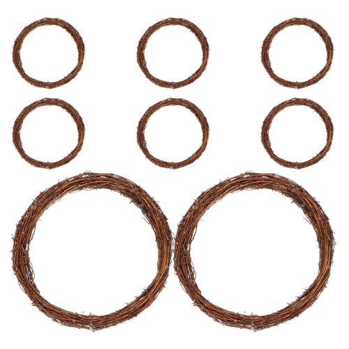 FIXOSHEE 8 Stück Rattankranz 30cm Rustikaler Weidenkranzrohling aus...