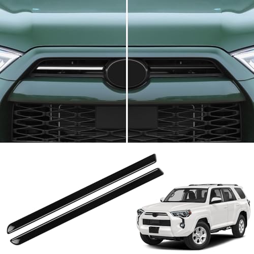Image of ZZEQYG Grille Insert Cover Trim Compatible with 2024 2023 2022 2021 2020 Toyota 4Runner Accessories ABS Middle Front Center Grille Insert Cover Strips (Bright Black)