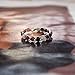 Tourmaline Amethyst Crystal Ring Handmade Silver Wire Wrap Beaded Braided Eternity Stackable Finger Ring Nature Stone Jewelry for Women Gift (tourmaline)