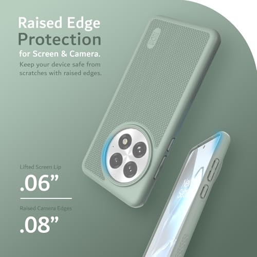 Image of TUDIA [MergeGrip Designed for OnePlus 13 Back Cover 5G (2025) - [Military Grade Drop Tested] Dual Layer Shockproof Slim Heavy Duty Tough Phone Case - Green Lily