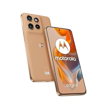Motorola edge50 neo Smartphone (6,36", super HD, fotocamera da 50 MP con moto KI, 12/512 GB, 4310 mAh, Android 14), Pantone Lattè (pelle sintetica vegane), inclusa cover protettiva