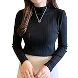 [DMFU] リブニット セーター レディース 秋冬 縦リブ【大人め高級魅力・華奢見え・ハイネック】柔らかい 高伸缩 薄手 無地 長袖 春秋冬